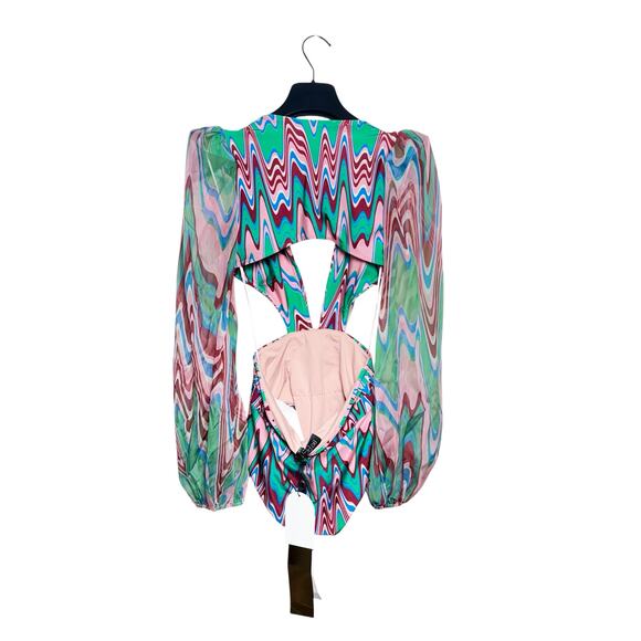 Patbo NWT Wave Tulle Cutout Bodysuit Size Small - Picture 4 of 6